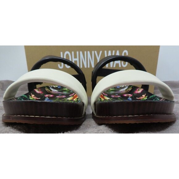 Johnny Was Double Band Leather Sandal Ombre Multicolor Floral Women Size 10 NEW - Picture 4 of 12